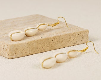 Seashell Earrings • Shell Earrings • Gold Shell Earrings • Beach Earrings