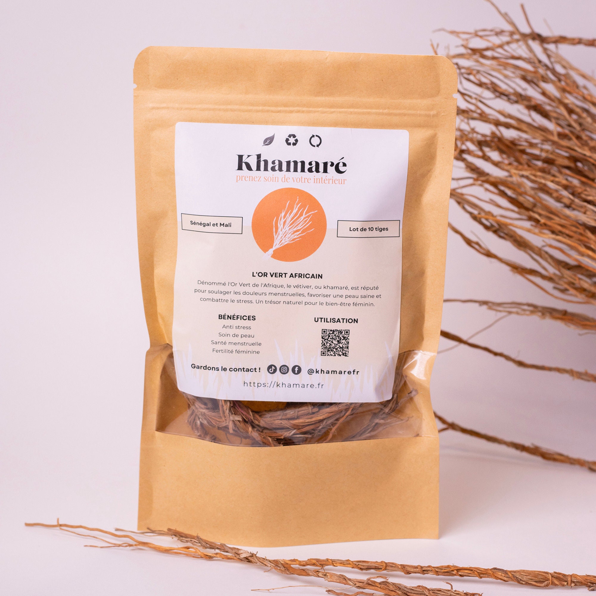 Bag of 10 Khamaré Stems Organic and Natural Product for Feminine