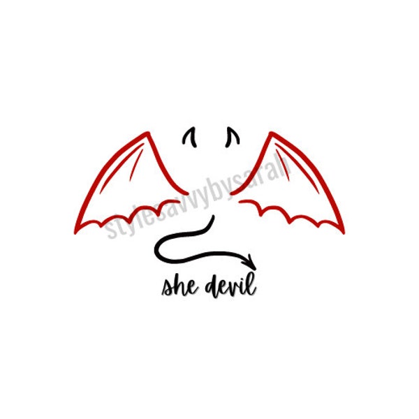 She Devil svg transparent file, Fun Halloween, Cute she devil design, digital file, pdf file, jpg file, svg file, png transparent file