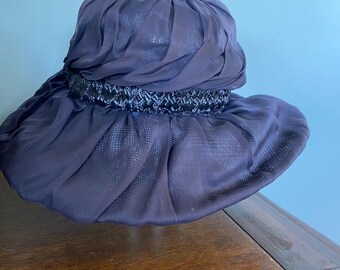 Vintage Hat 1960 Era Pouf Turban Gold Brocade Mid Century  display picture 3