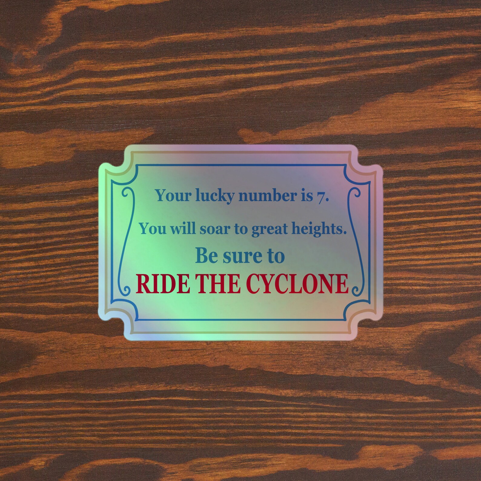 Ride the Cyclone Holographic Sticker - Etsy