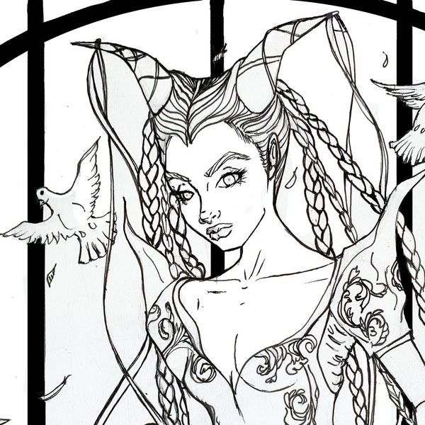 Birdcage coloring page