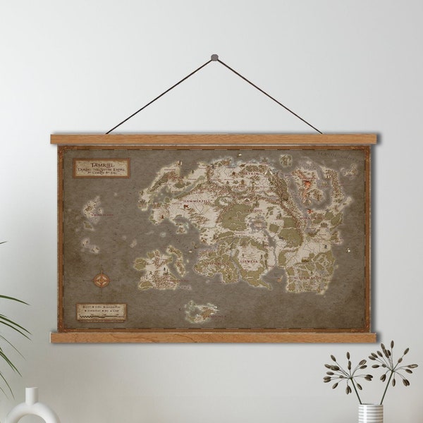 Tamriel de The Elder Scrolls Online, carte de haute qualité, décoration murale sur toile