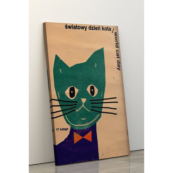 World Cat Day (Światowy Dzień Kota)  original polish poster, print, illustration, art manifesto, cartel, affiche