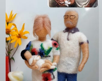 Unique Custom Statue from Your Photo - Personalized Needle Felted Sculpture - Birthday or Anniversary Gift Idea