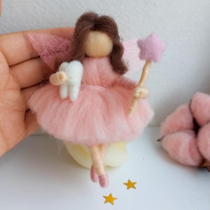 Tooth Fairy Needle Felted Doll - Fairy Ornaments Nursery Decor - Handmade Girl Room Decor - Tooth Lost Gift for Kids