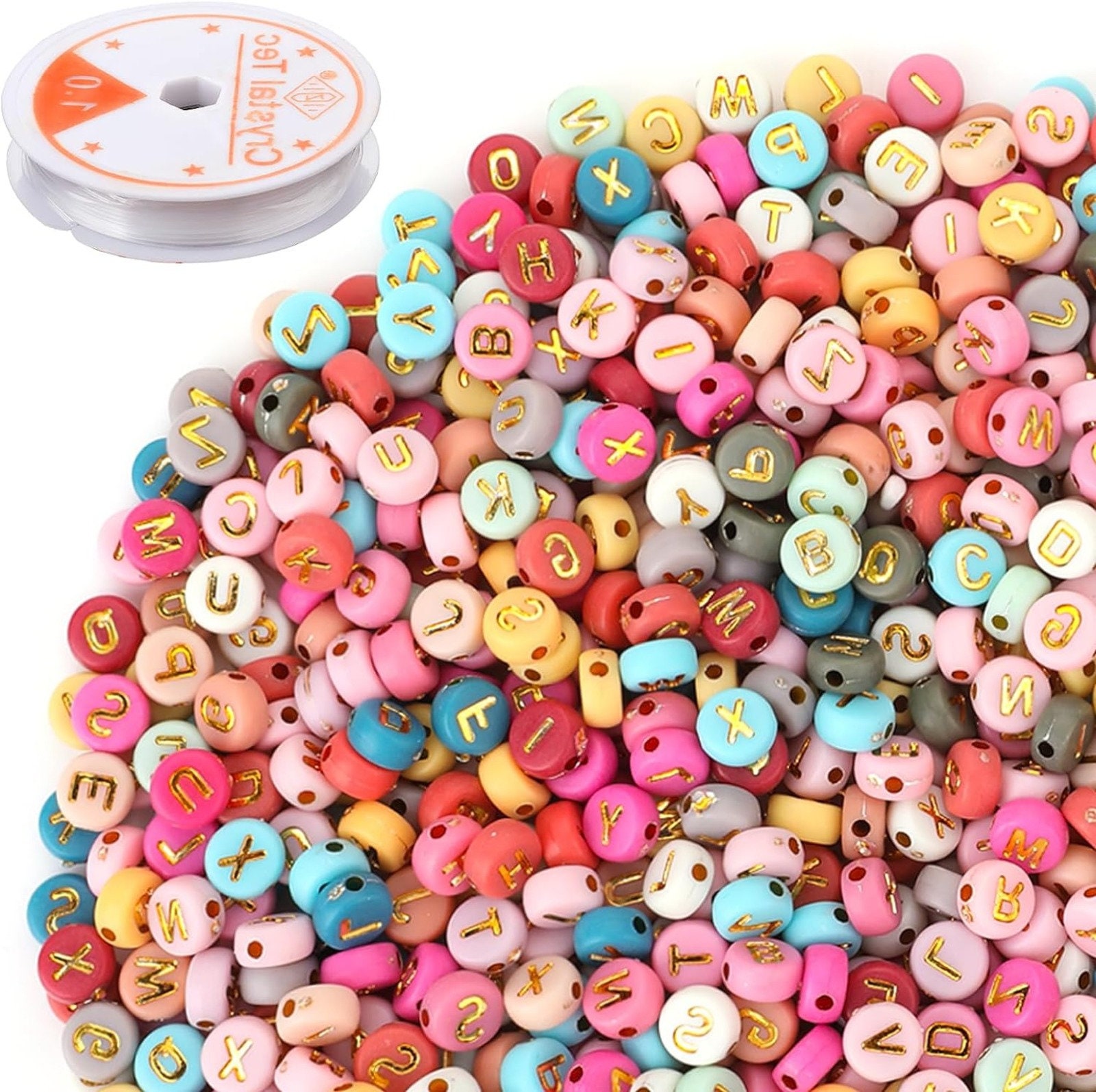  1000pcs Letter Beads Color Alphabet Cube Beads Letter