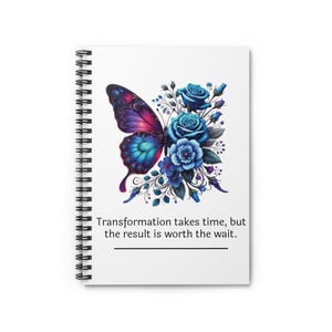 Blue Butterfly Spiral Notebook - Ruled Line