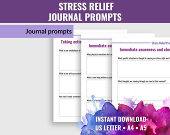 Stress Relief Journal with Prompts, Guided Journal for Anxiety and Stress Management, Journal Writing for Relaxation and Well-Being