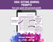 Goal Setting Journal Prompts, Monthly Reflection Worksheet, Guided Journaling for Self-Reflection, Personal Growth & New Year Resolutions