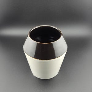 Angular Vase with Burnt September and Satin White Glaze