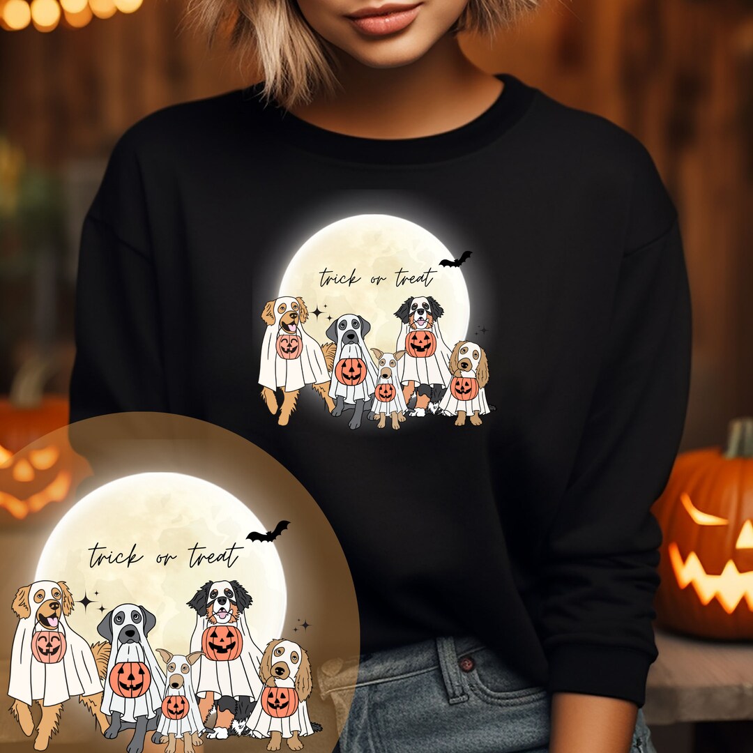 Cute Halloween Dogs Trick or Treating 2023 Happy Halloween Etsy