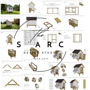 May include: A set of 16 printable plans for building a 4' x 4' chicken coop. The plans include detailed diagrams and instructions for constructing the coop, including the roof, nesting boxes, and roosting bars. The plans are designed for a beginner woodworker and include a materials list and cut list.