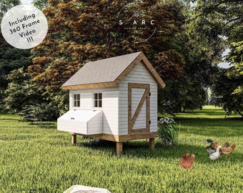 Chicken Coop Plans - DIY 4 x 8 Coop Plans, 8-10 Chicken, Frame Video, Step by Step Guide, PDF File Instant Download