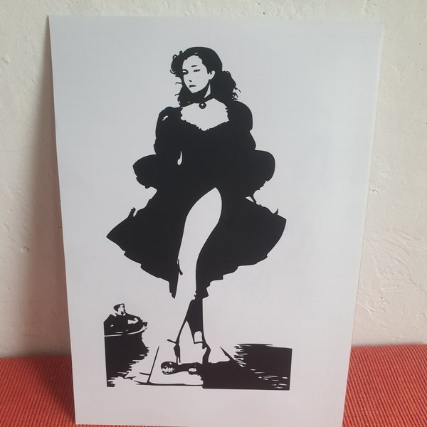 Sticker femme pin up  A4