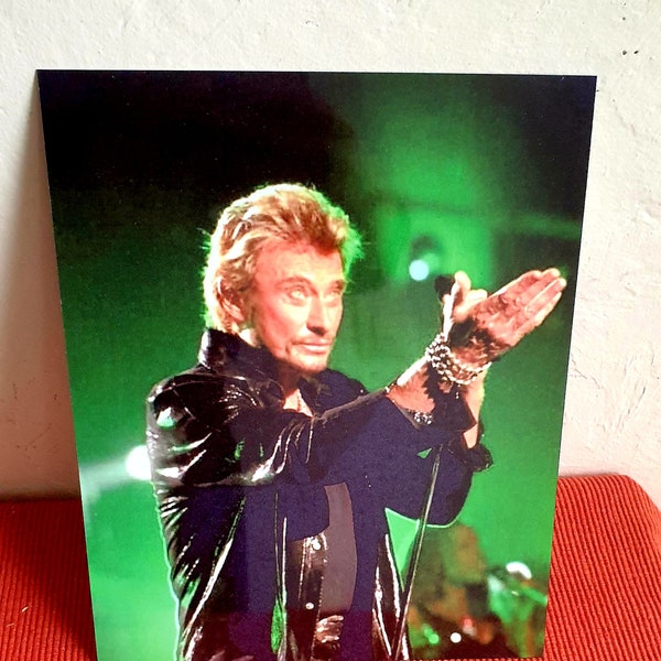 Portrait Johnny Hallyday sur plaque aluminium