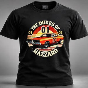 T-shirt General Lee Dukes Hazzard Sheriff 100% bomull