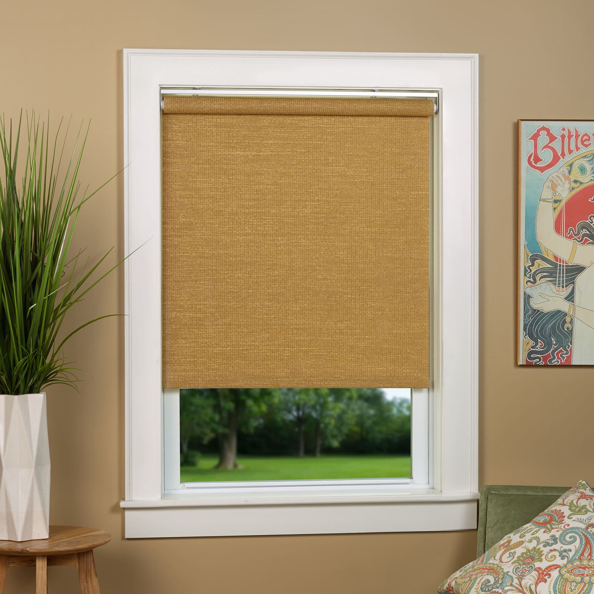 Roller Shades for Windows, Textured Natural Cordless Roller Shade ...