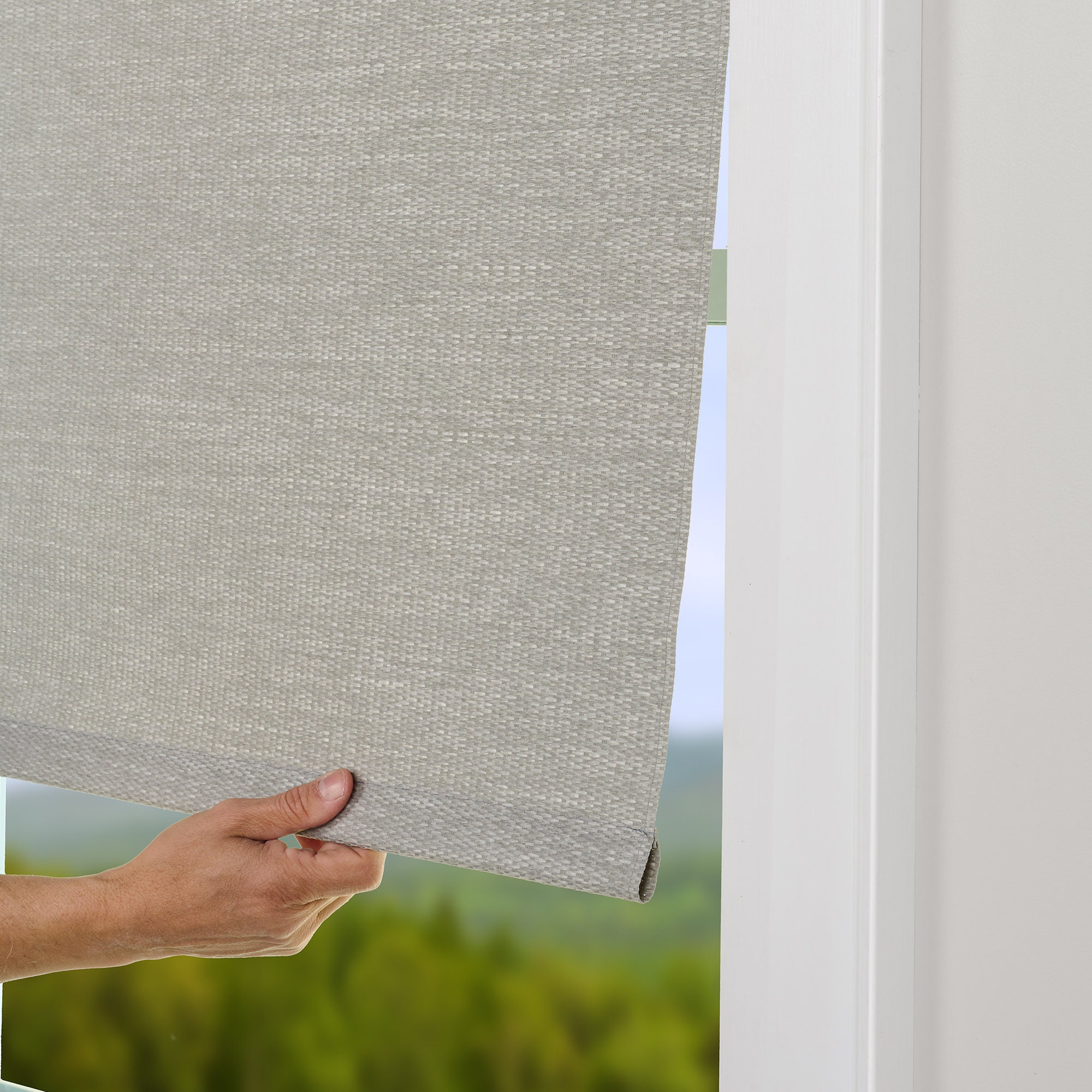 Image showcasing Roller Shades for Windows, Textured Natural Cordless Roller Shade ...