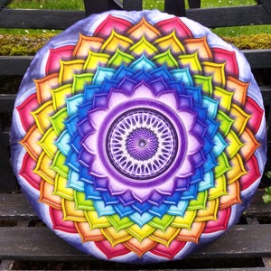 Chakra  drum bag for 14&quot;/36cm frame, shamanic drums or steel tongue drums and hand pans. Padded with waterproof base and shoulder strap.