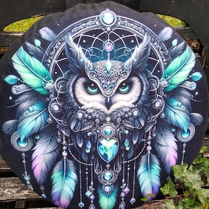 Owl Drum Bag for 16" Shamanic Drum. Padded. Waterproof base.