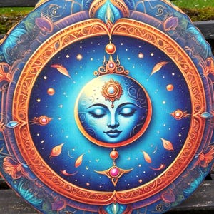 Goddess  drum bag for 14&quot;/36cm frame, shamanic drums or steel tongue drums and hand pans. Padded with waterproof base and shoulder strap.