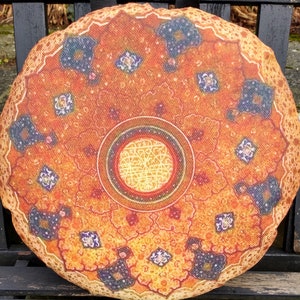 Beautiful drum bag for 14&quot;/36cm  frame, shamanic or bodhran drums or steel tongue drums. Bag diameter 46cm. Padded with waterproof base.
