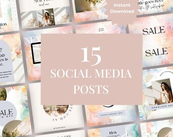 Floral Themed Social Media Post Templates in Canva, Editable Templates, Instagram Posts, Facebook Posts