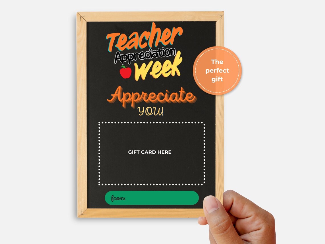 Printable Teacher Appreciation Gift Card Holder INSTANT DOWNLOAD - Etsy