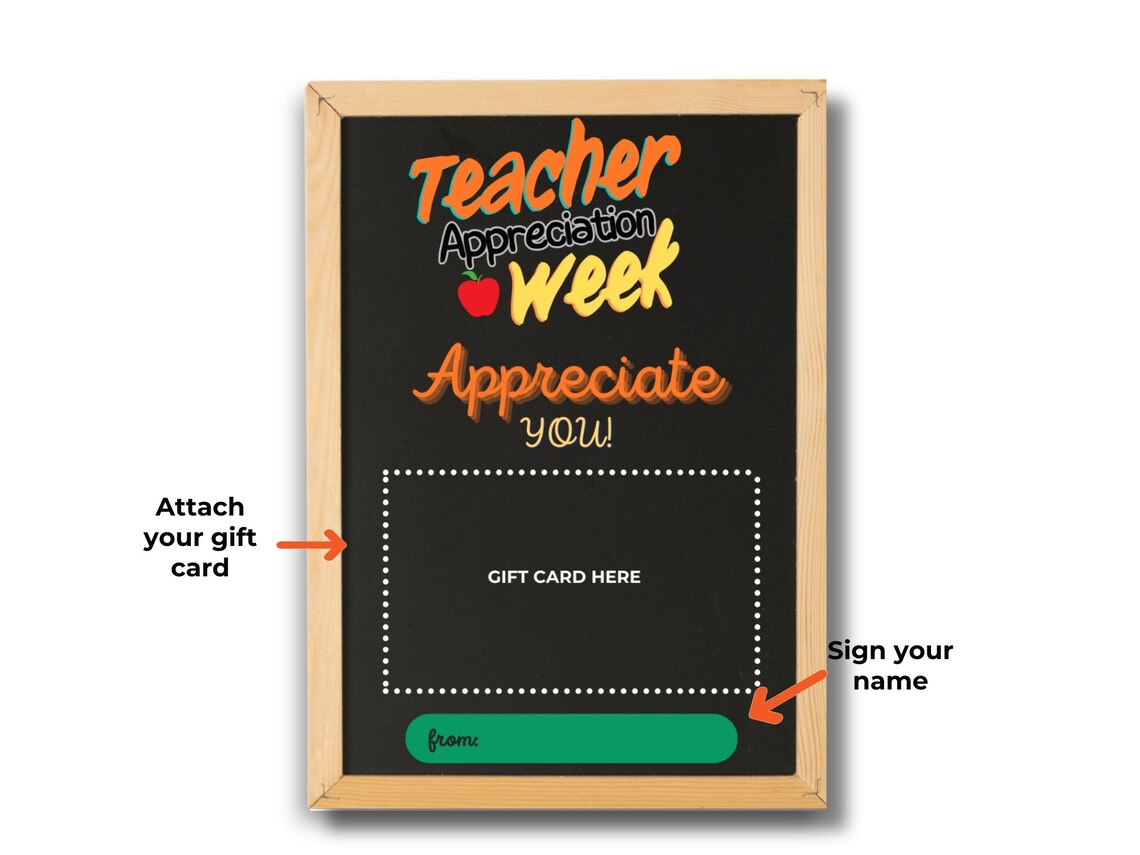 Printable Teacher Appreciation Gift Card Holder INSTANT DOWNLOAD - Etsy