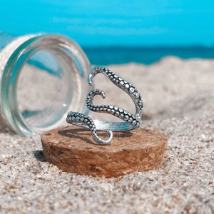 Octopus Wrap Ring - Handcrafted Wrap Ring, Ocean Inspired Jewelry, Unique Adjustable Ring, Perfect Gift for Sea Life Enthusiasts