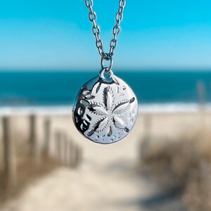 thumbnail image 2 of 24k Gold Plated Sand Dollar Pendant - Beach Vacation Jewelry, 3/4 Inch 2 of 6