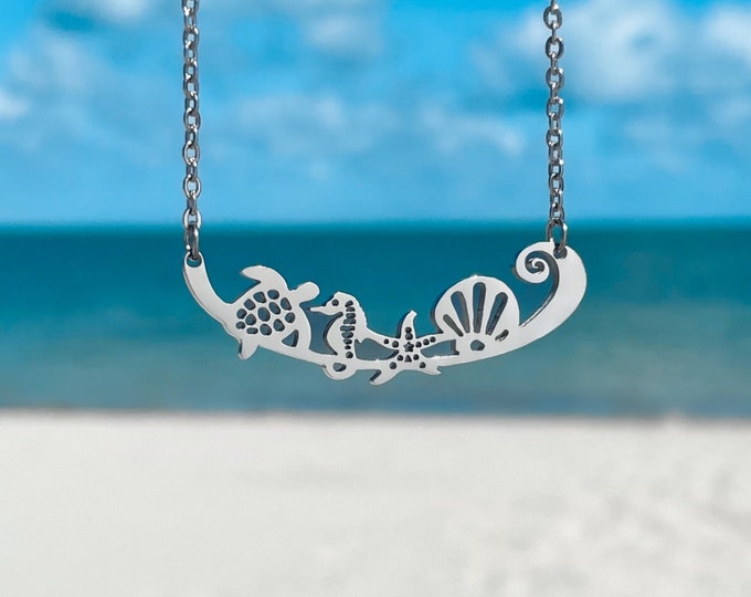 Little Sea Friends Necklace - Handmade Ocean Inspired Jewelry, Kids Accessory, Gift for Children
