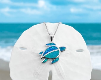Opal Sea Turtle Drop Necklace