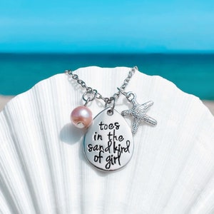 Toes in the Sand Necklace - Beach Inspired Jewelry, Handmade Pendant, Summer Accessory, Gift for Her