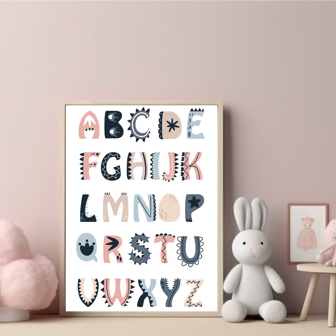 Alphabet Wall Art Printable Decor for Nursery Alphabet Printable ...