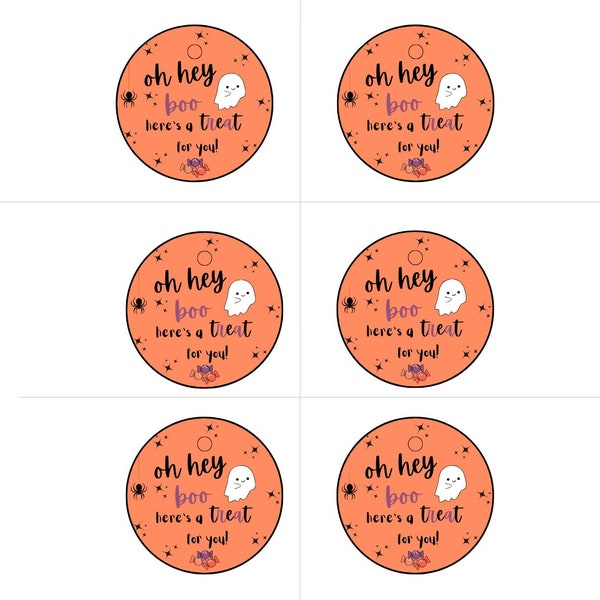 Oh Hey Boo- Halloween Treat Favor Tags, Oh Hey Boo Gift/Treat Tags, Trick Or Treat Favor/Treat Tags, Party Download Printable