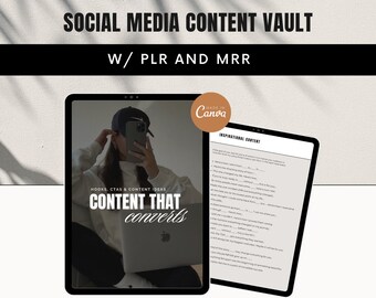 Done For You Creative Social Media Content Vault l PLR/MRR l Instagram Content Vault Ebook l Master Resell Rights l Canva Template l Resell