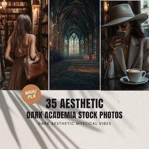 35 Dark Academia Booktok Moody Faceless Aesthetic Photo Bundle w/ MRR & PLR – Castle Dark Moody Aesthetic Witch Girl Wattpad AI generated