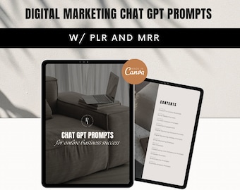Done For You Chat GPT Passive Income Prompts Ebook Guide l Digital Marketing l Online Business Success l PLR/MRR l Canva Template