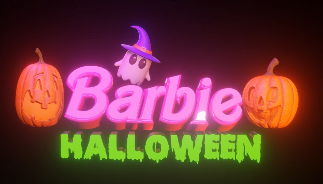 3D ANIMATED Barbie Halloween Background Webcam Overlay for Twitch Youtube Facebook Kick. Etsy