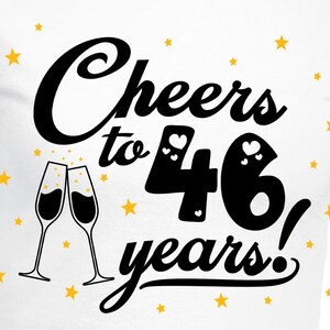 Saludos por el 46 aniversario. Conjunto de archivos de corte para parejas. Cricut, Silhouette Cameo, SVG, archivos digitales, PDF, Eps, DXF y PNG.