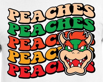 Peaches Peaches Peaches Digital Cut Files | Cricut | Silhouette Cameo | Svg Cut Files | PDF | Eps | DXF | PNG | Super Mario