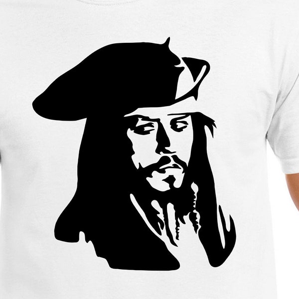 Captain Jack Sparrow Digital Cut Files | Cricut | Silhouette Cameo | Svg Cut Files | PDF | Eps | DXF | PNG | Pirates Of The Caribbean