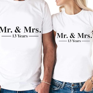 Sr. y Sra. Parejas de 13 años de aniversario establecen archivos de corte digital / Cricut / Silhouette Cameo / Svg Cut Files / PDF / Eps / DXF / PNG / 13o año