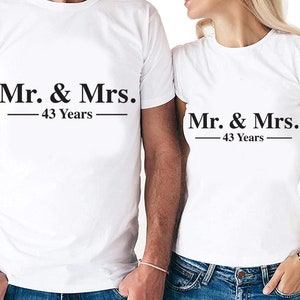 Mr. & Mrs. 43 Año Aniversario Parejas Set Archivos de Corte Digital / Cricut / Silhouette Cameo / Svg Cut Files / PDF / Eps / DXF / PNG / 43º Año