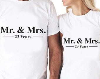 Mr. & Mrs 23 Year Anniversary Couples Set Digital Cut Files | Cricut | Silhouette Cameo | Svg Cut Files | PDF | Eps | DXF | PNG | 23rd Year