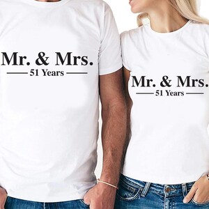 Mr. & Mrs. Parejas de 51 años de aniversario establecen archivos de corte digital / Cricut / Silhouette Cameo / Svg Cut Files / PDF / Eps / DXF / PNG / 51st Year