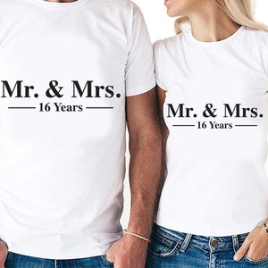 Sr. y Sra. Parejas de 16 años de aniversario establecen archivos de corte digital / Cricut / Silhouette Cameo / Svg Cut Files / PDF / Eps / DXF / PNG / 16o año