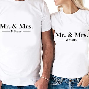 Sr. y Sra. Parejas de 8 años de aniversario establecen archivos de corte digital / Cricut / Silhouette Cameo / Svg Cut Files / PDF / Eps / DXF / PNG / 8o año